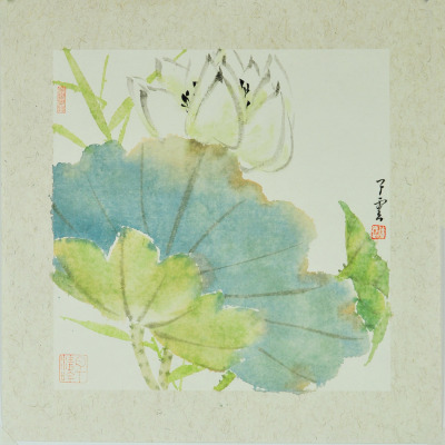 徐斌作品《小景斗方》 浙江省花鸟画家协会会员