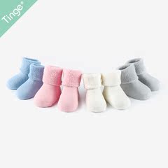 秋冬婴儿袜子0-3-6-12个月宝宝棉袜新生儿地板袜防滑加厚保暖鞋袜