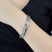 Thai new 925 Silver European fashion trend of the opening silver bracelets ladies Thai silver carved bracelet girl