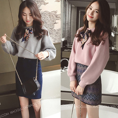 韩国代购2016秋冬新款时尚针织连衣裙小香风毛衣套装裙子两件套女
