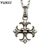 YUKI men''s Europe and Thai silver jewelry 925 Silver necklace cross pendant charm gets men''s gifts