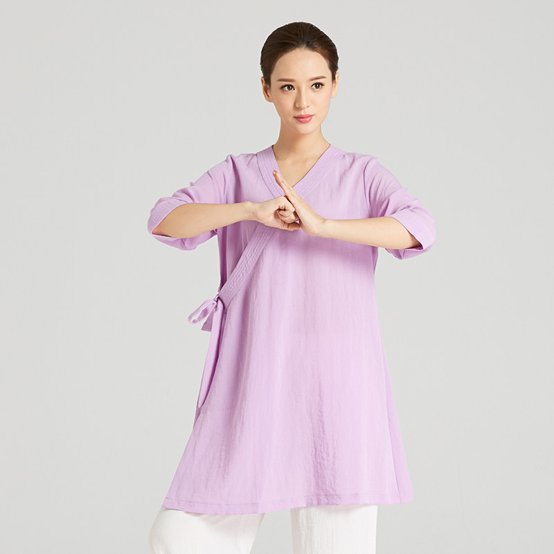 武农武当太极服女道服道袍汉服亚麻斜领晨练武术服太极裙子套装