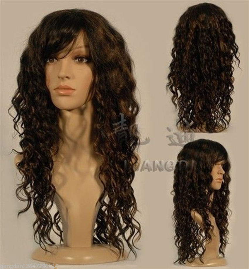 New Long Brown curly Miss Fashion wigs Human-made hair wigs在类目 模玩/动漫/周边/cos/桌游, Cosplay服饰/道具/服务, COSPLAY配件/道具/人偶服中 - 来自Buy2taobao.com提供专业的淘宝代购服务