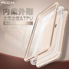 ROCK iPhone6手机壳苹果6plus防摔套金属边框i6S透明外壳潮男六6P