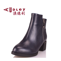 Audley/澳德利冬e50101欧美潮街头时尚短靴蛇纹尖头真皮中跟女靴