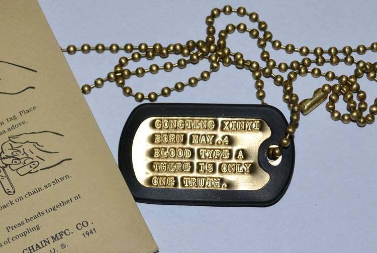 美军狗牌_美军原版越战加厚方形纯铜二战凹版款身份牌军牌狗牌士兵牌