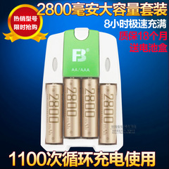 沣标FB18 数码相机电池充电套装 2800毫安  5号 AA 超耐用 快速