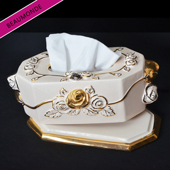 纸巾盒创意抽纸盒家用车用欧式客厅卫生间车载厕所陶瓷十字绣礼物