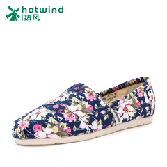 Hot shoes spring floral canvas shoes asakuchi shoes women shoes with flat pedals lazy people 67H5704