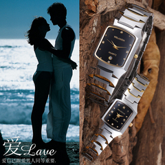 结婚潮流行男女情侣表防水钨钢表石英表情侣表对表时装表方形手表