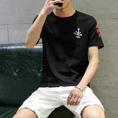 尤卡顿男士短袖T恤夏季日系韩版修身纯棉t恤男潮圆领潮流男青少年