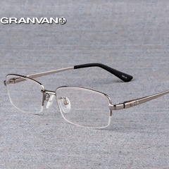 古伦威超轻纯钛半框近视眼镜框架眼镜架男款配近视镜框防辐射眼睛