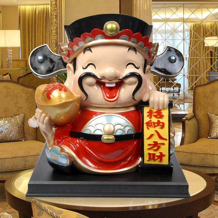 财神爷摆件开店礼品招财店铺家居开业大吉祥物佛像存储钱罐摆设