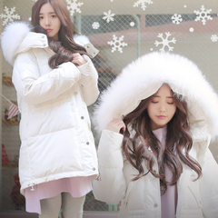 2016韩版羽绒服中长款加厚保暖A字型外套女学生宽松大码冬装潮