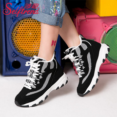 Fall/winter fun-2015 involved new Korean version of the black and white mixed colors mesh strap shoes casual shoes at high T55710