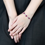 Is 925 Silver Thailand Thailand technology import Ruby bracelets Europe ethnic Korean silver bracelet women jewelry