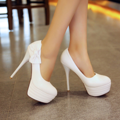 2015 Europe sexy platform stiletto simple Joker nightclub Queen of high heels comfortable low cut shoes shoes