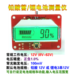 铅酸锂电池电量仪 LCD液晶 电量指示器 剩余容量显示 自定义量程