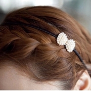 Know NI the Korean version of imitation Pearl rhinestone Butterfly hair ACC sweet loving hoops headband hairpin