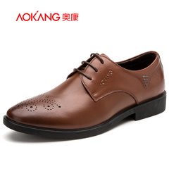 Aucom men's shoes fall 2015 new buluokeyinglun carved leather men's tipped laces wear men's shoes