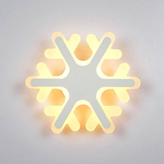 鼎梵 现代LED简约灯创意雪花装饰画壁灯过道玄关灯卧室床头壁画灯