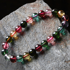 Crystal natural treasure old pit-rich tourmaline bracelet women men''s jewelry bracelets gorgeous collectible