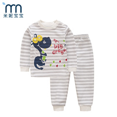 米妮宝宝 婴儿内衣加厚套装保暖衣男女儿童宝宝棉加绒冬季m3589