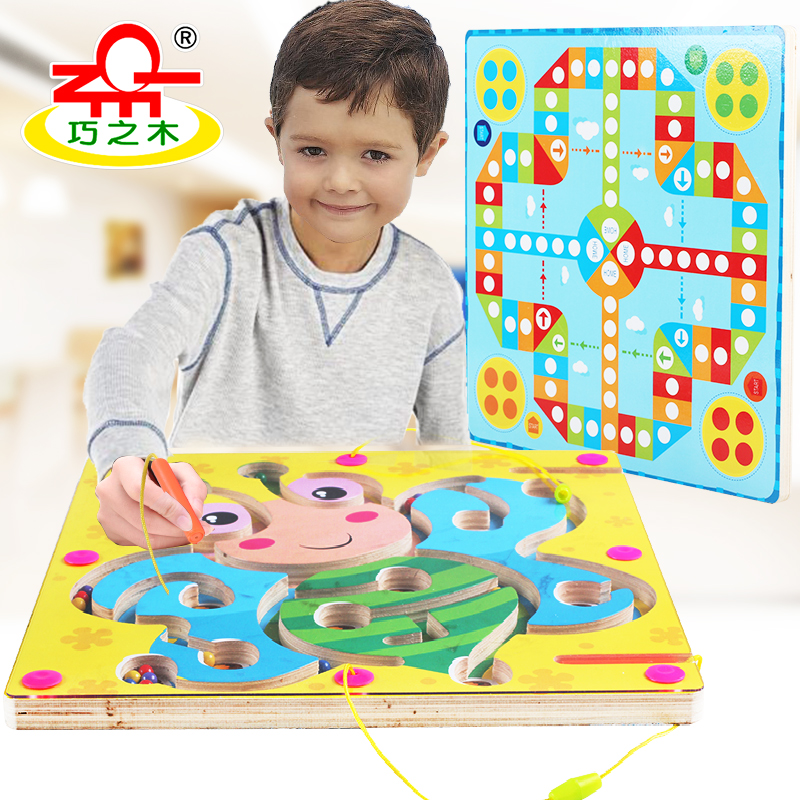 走珠玩具宝宝益智木制幼儿2岁开发智力游戏女孩磁性儿童迷宫玩具产品展示图3