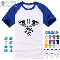 GILDAN插肩袖班服纯棉短袖圆领T恤班服定制11班夏装进口班服