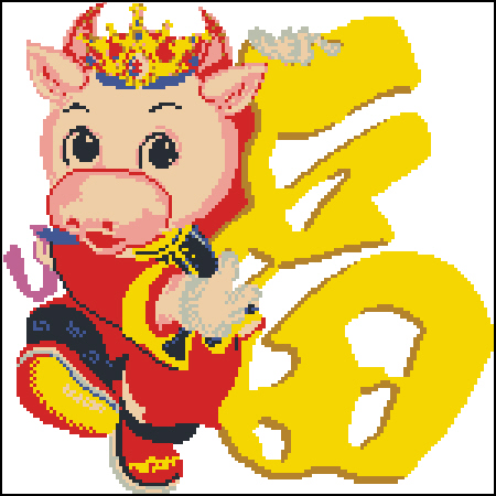 十字绣电子图纸3174牛福xsd源文件原版绣图