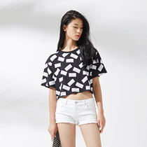 美特斯邦威2015夏装新款女二十周年CHOISE针织短袖T恤吊牌价99元