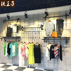 铁王子服装店展示架上墙组合铁艺衣服架子男女装童装陈列货架复古