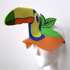 啄木鸟帽子卡通动物头饰儿童立体帽六一节幼儿园舞蹈游戏表演道具