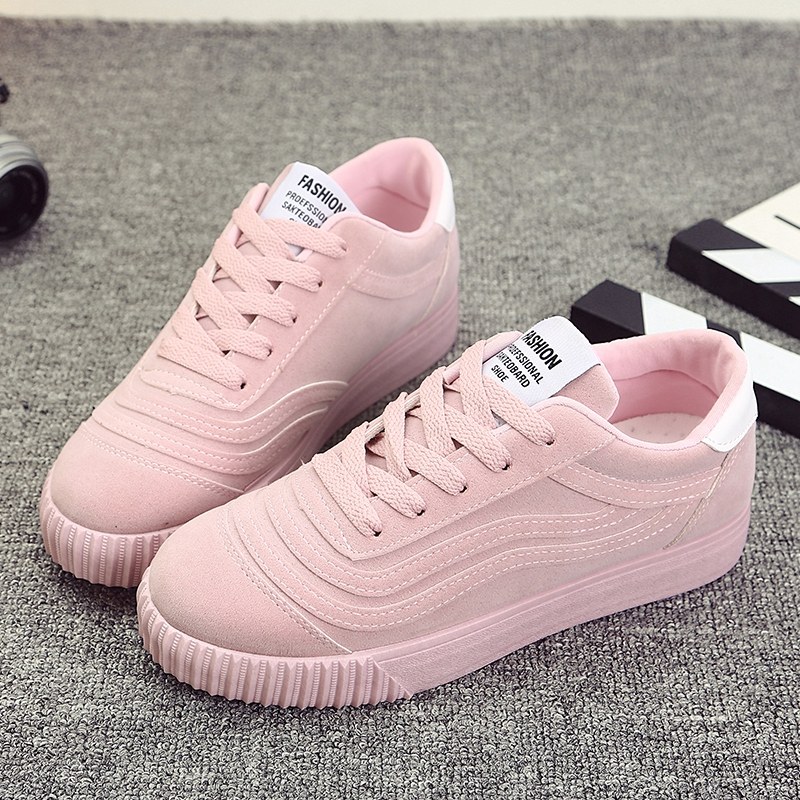 2017秋季新款女鞋學生韓版運動鞋女百搭休閑鞋潮繫帶平底跑步板鞋