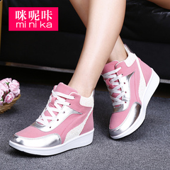 MI Ka fall 2015 the Korean version flows increased women's casual high-top sneakers women invisible thick soled shoes