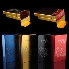 包邮超薄金属烟盒20支个性图案创意激光雕刻便携自动滑盖铝合金