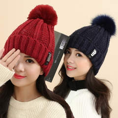 帽子女冬季韩版潮女士冬天针织帽 加厚保暖女帽加绒毛线帽护耳帽