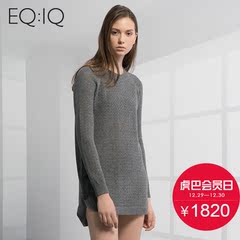 EQ:IQ 2016秋冬新品长袖圆领羊绒混纺大号连衣裙0031644706熟女