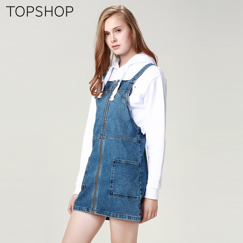 TOPSHOP2016秋冬新款女士双口袋前拉链背带裙05G19KMDT产品展示图3