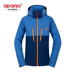 aparso/阿帕索 秋冬新款户外正品男士徒步登山拼接软壳衣冲锋衣