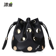 Bathe fish 2015 fall/winter new fashion handbags metal wave print bucket bag Crossbody shoulder bag