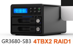 包顺丰4TBX2 RAIDON锐安GR3680-SB3 USB3.0与eSATA接口阵列硬盘