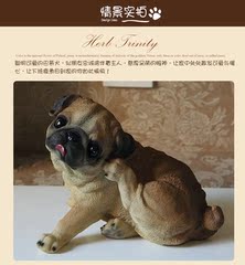 高档树脂工艺仿真狗贵宾犬巴哥犬创意家居客厅办公室卧室桌面摆件