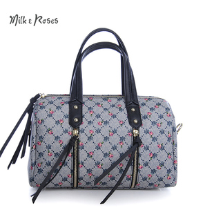 蔻馳帶圖案的包包 milkroses2020新款手提包包包 字母圖案簡約商務休閑女單肩斜挎包 蔻馳的包包