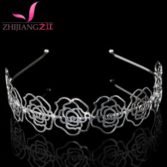 Credit card issuers rose flower headband alloy fine Jiang headband Korean version of the new metal hair Barrettes hair hair accessories