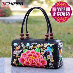 女士包2016新款中国民族风双面绣花手提包三层袋位手拎包小包礼物