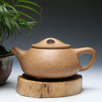 金奖 极品七彩老段泥 著名陶艺家 张佳龙 石瓢 430cc