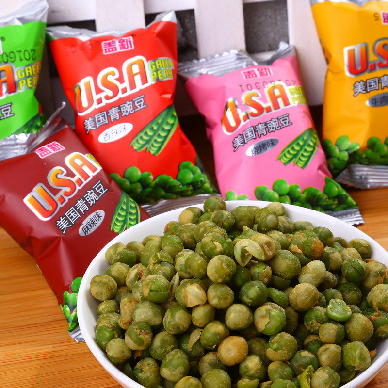 美国青豆混蒜香牛肉烧烤香辣口味青豌豆500g零食小包装三斤发五斤