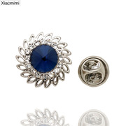 Smiling post Korean Crystal Sun flower clasp buckle shirt collar small brooch pin flowers suit brooch