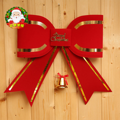 亿梦 圣诞节装饰品 红色绒布圣诞蝴蝶结装饰挂件 圣诞树装饰配件